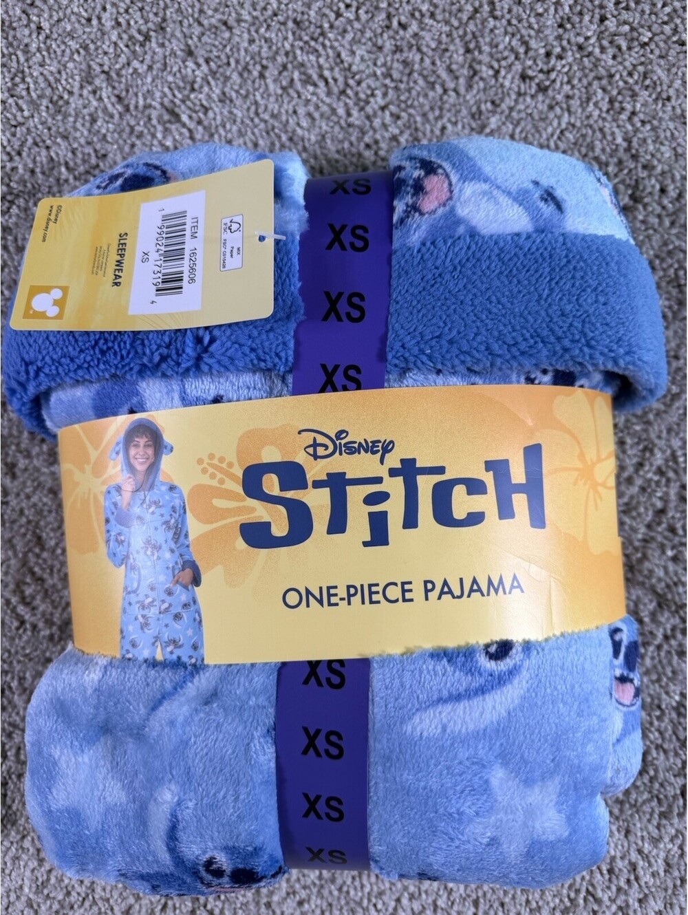 NWT Disney Women’s Stitch One-piece Pajama Blue XS